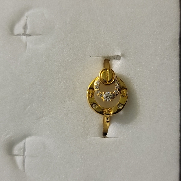 18K NECKLACE BRACELET EARRINGS & RING NAIL HEAD LOVE SET - Picture 4 of 12